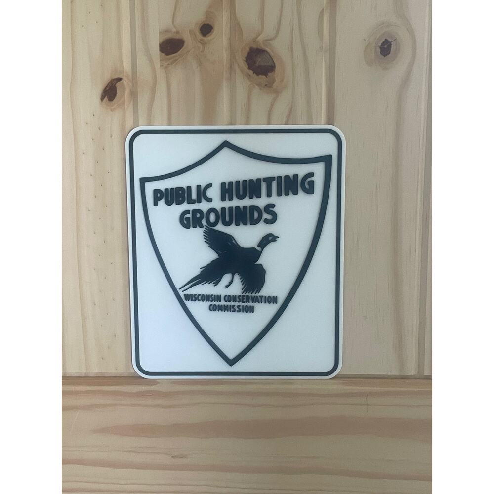 Wisconsin Public Hunting Grounds Sign Bird Pheasant